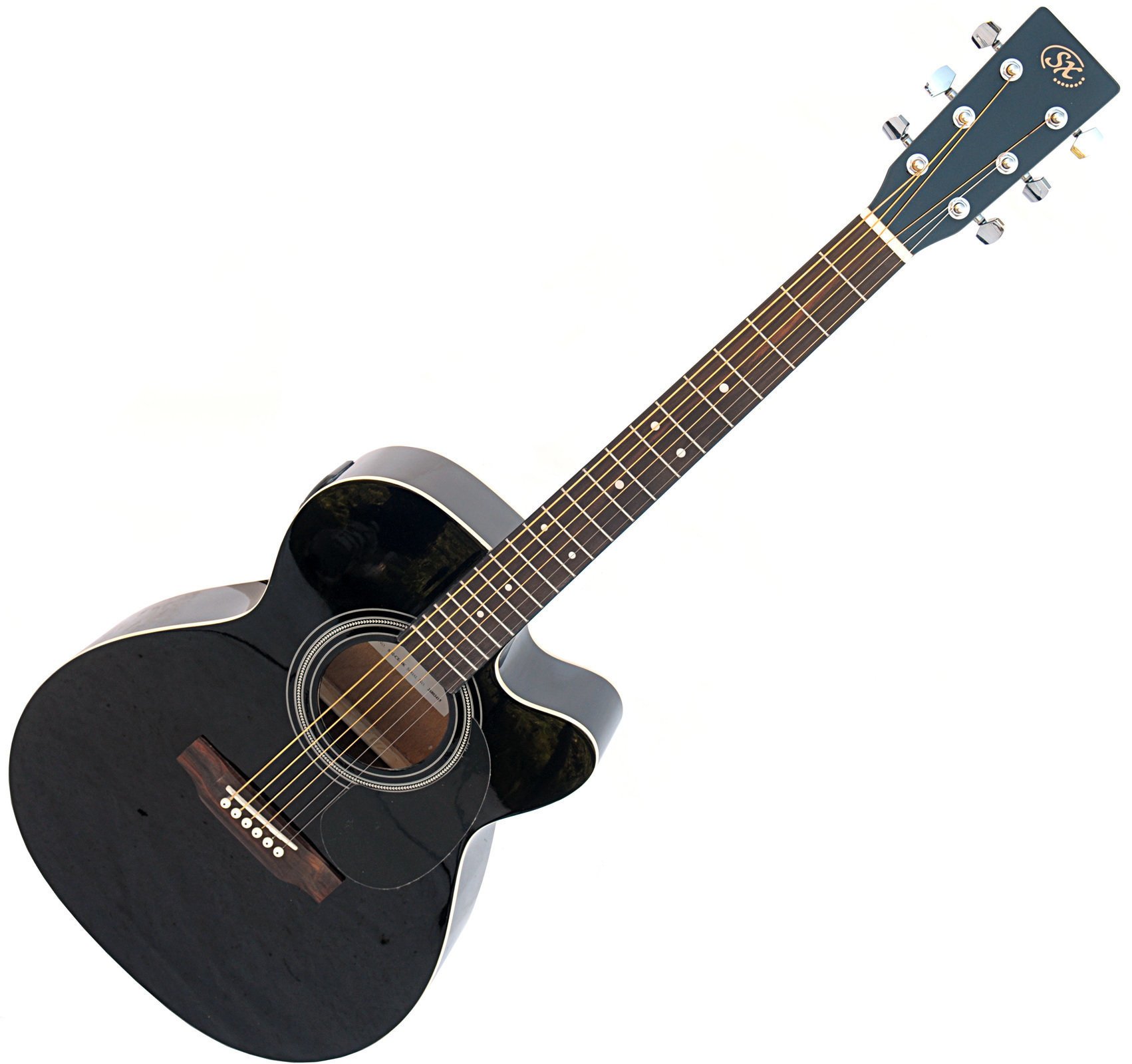 Jumbo elektro-akoestische gitaar SX SD2-CE Black