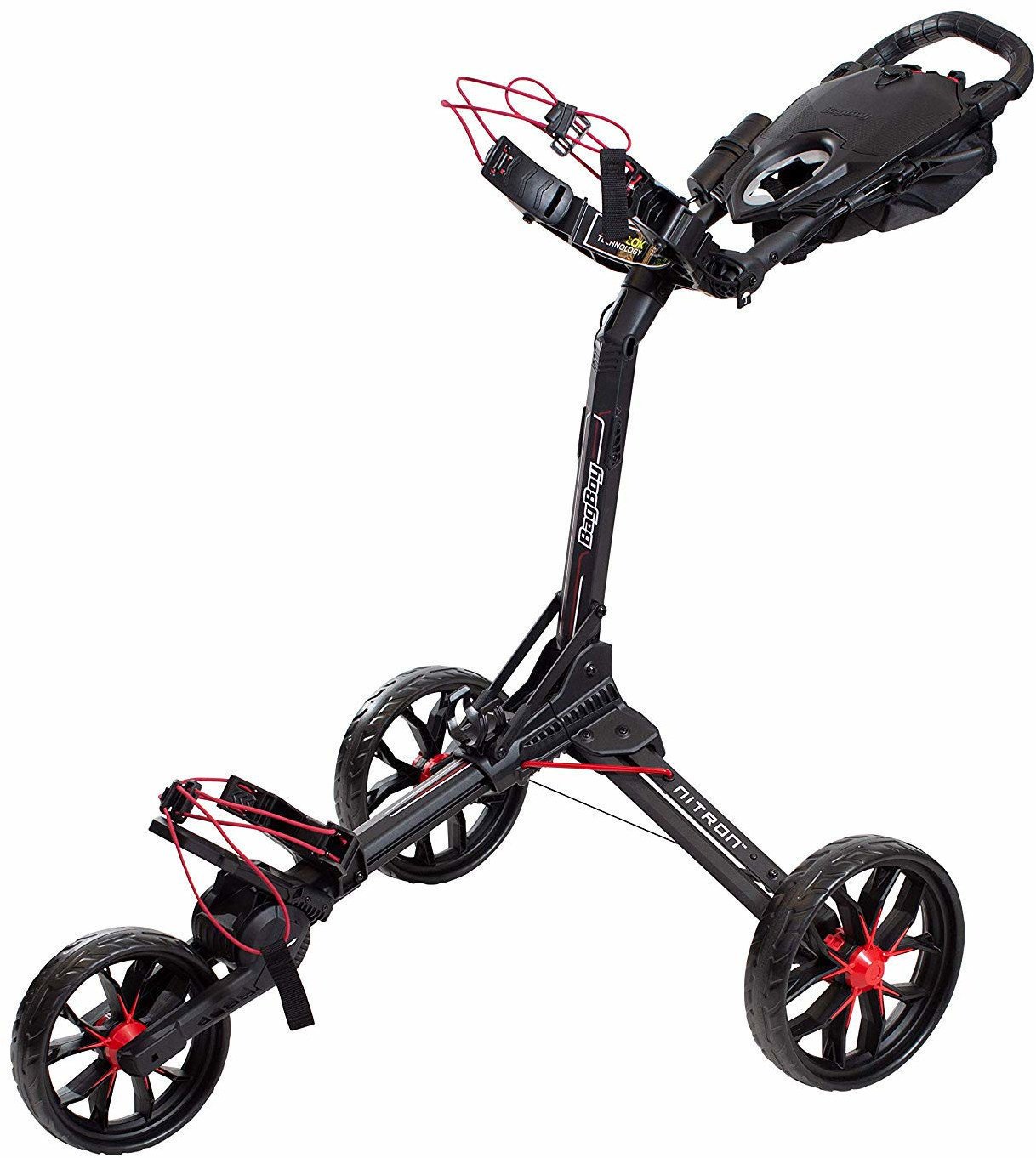 Manuálny golfový vozík BagBoy Nitron Black/Red Manuálny golfový vozík