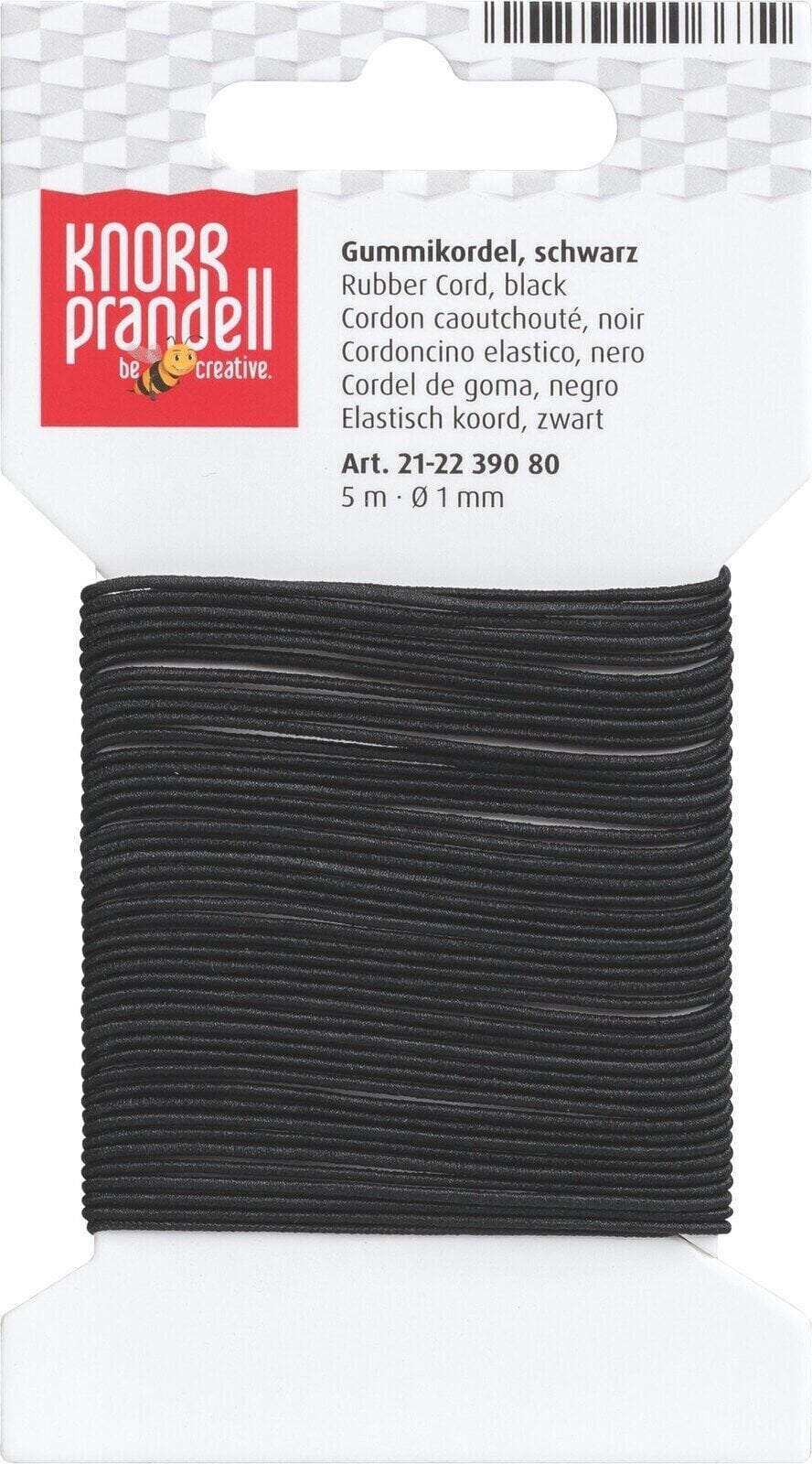Material Knorr Prandell 212239080 Rubber Cord Black Ø 1 mm × 5 m 1