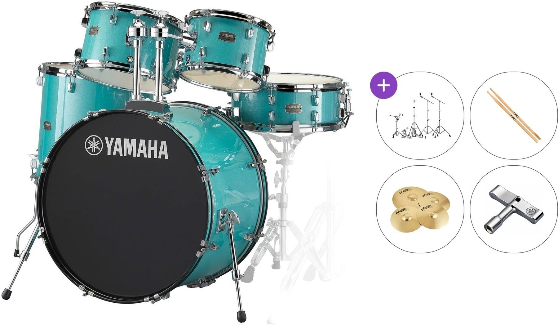 Drumkit Yamaha RDP2F5TQG Rydeen Standard SET Turquoise Glitter Drumkit
