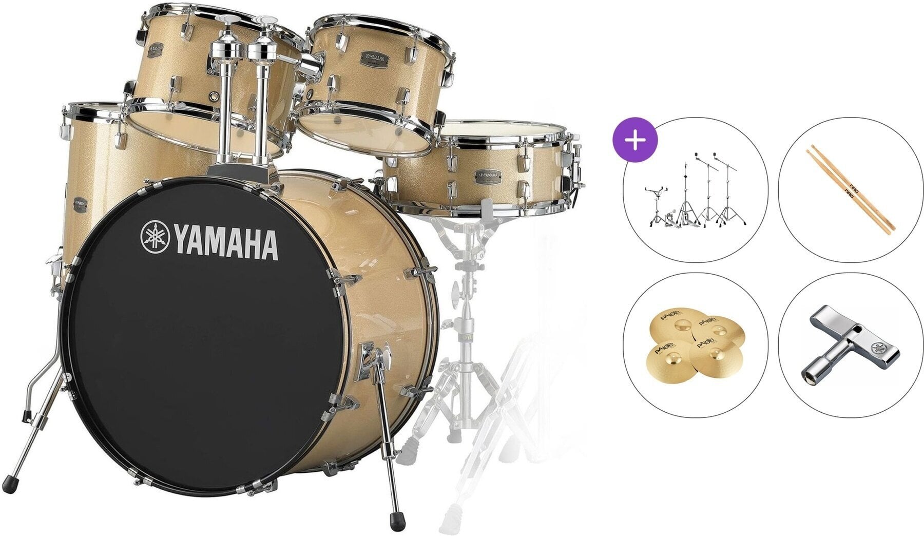 Kit de batería Yamaha RDP2F5CPG Rydeen Standard SET Champagne Glitter Kit de batería
