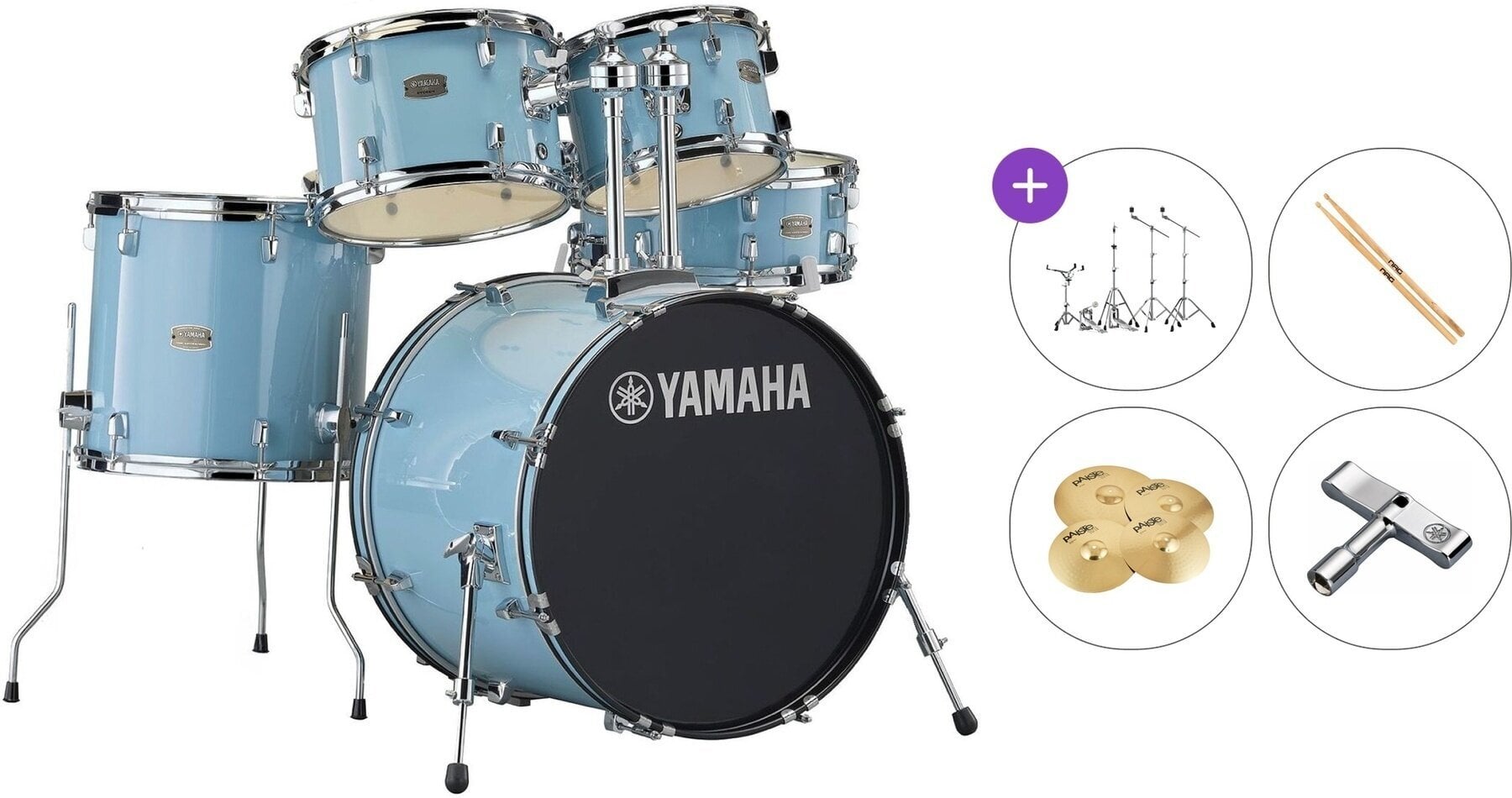 Akustik-Drumset Yamaha RDP0F5GPU Rydeen Standard SET Gloss Pale Blue Akustik-Drumset