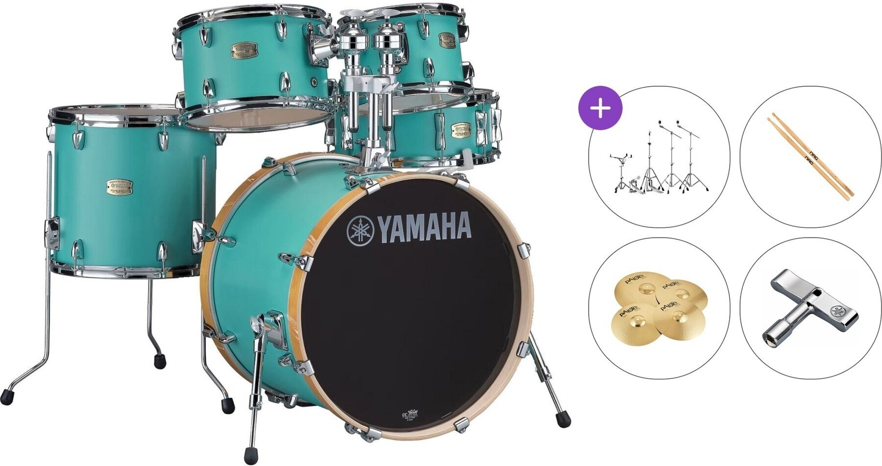 Drumkit Yamaha SBP0F5 Stage Custom Standard SET Matte Surf Green Drumkit