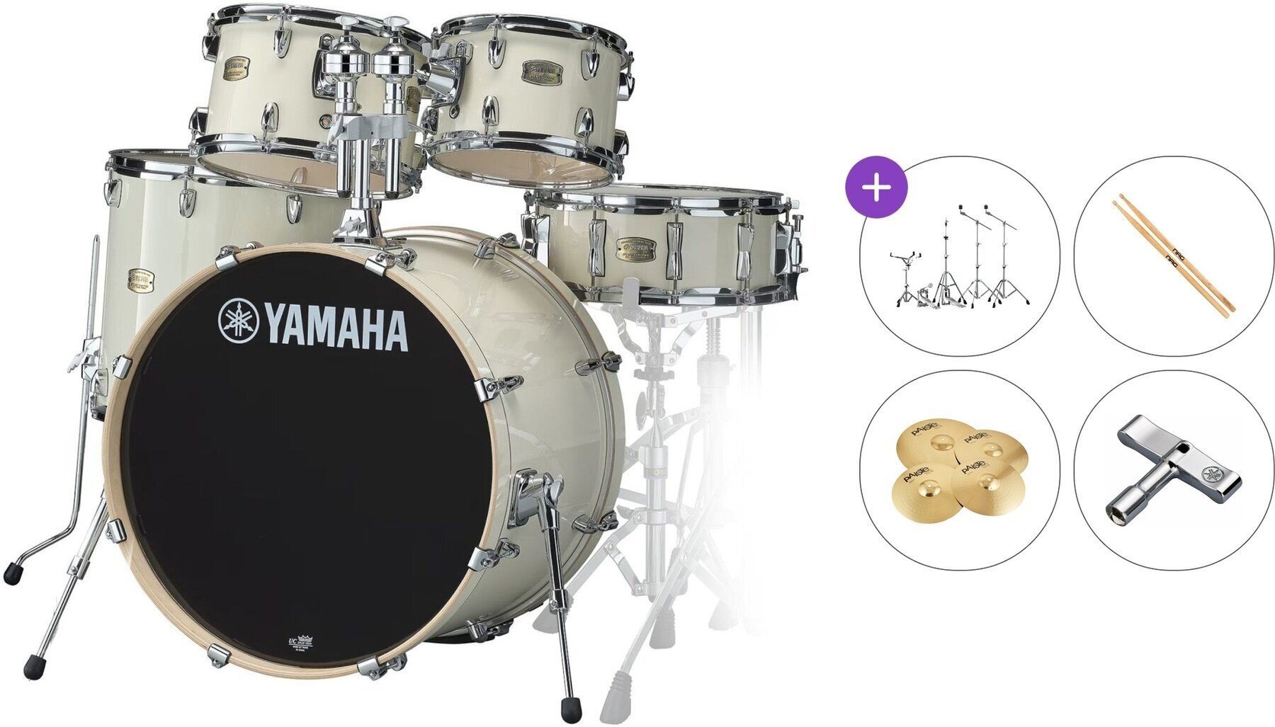 Drumkit Yamaha SBP0F5 Stage Custom Standard SET Classic White Drumkit