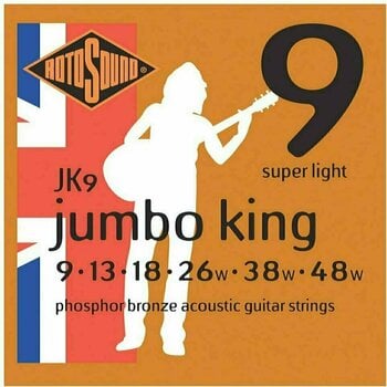 Struny do gitary akustycznej Rotosound JK 9 Jumbo King - 1