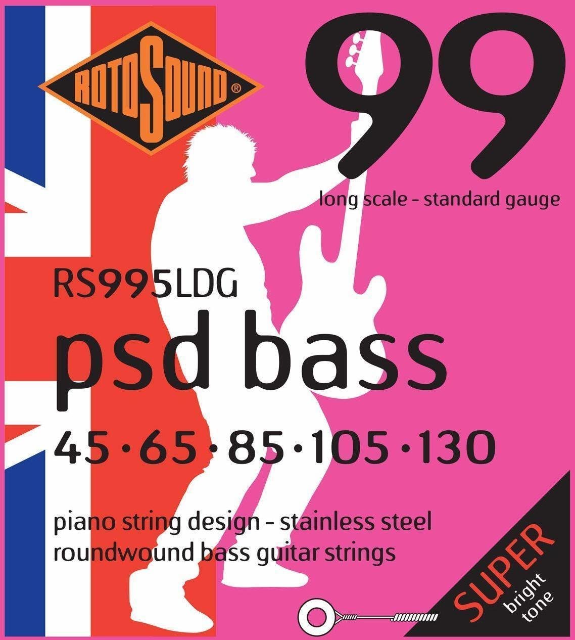 Saiten für 5-saitigen E-Bass, Saiten für 5-Saiter E-Bass Rotosound RS 995 LDG