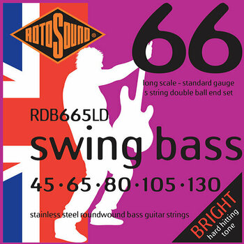 Saiten für 5-saitigen E-Bass, Saiten für 5-Saiter E-Bass Rotosound RDB 665 LD - 1