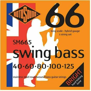 Saiten für 5-saitigen E-Bass, Saiten für 5-Saiter E-Bass Rotosound SM 665 - 1