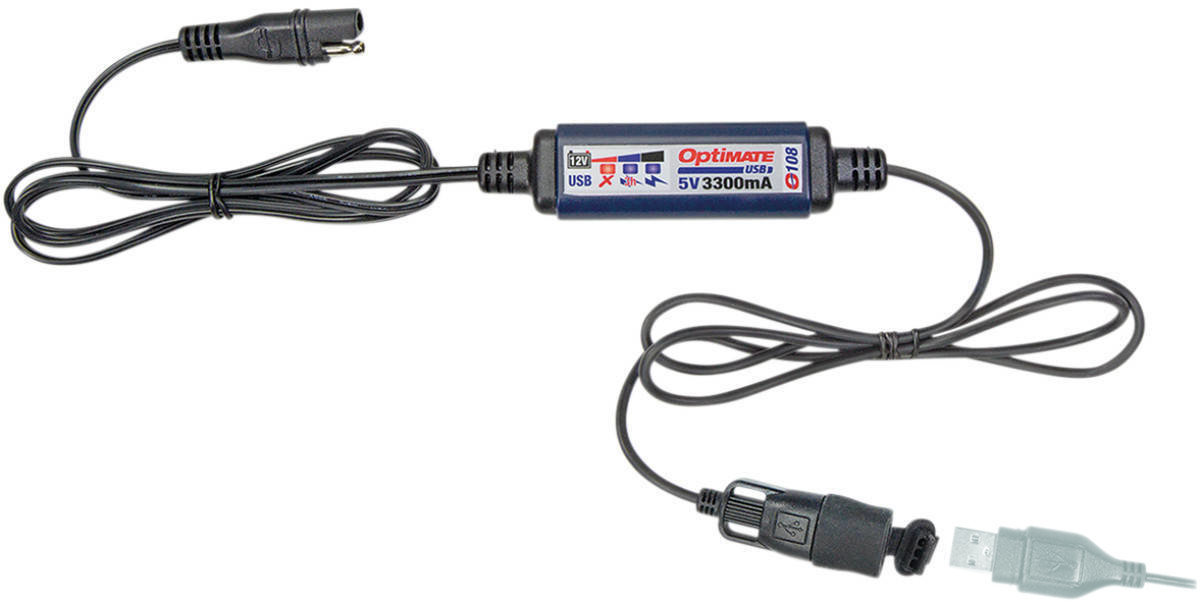 Moottoripyörän USB / 12V liitin Tecmate Charger USB 3.3A 80 SAE