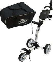 Carrinho de golfe manual Axglo TriLite 3-Wheel SET White/White Carrinho de golfe manual