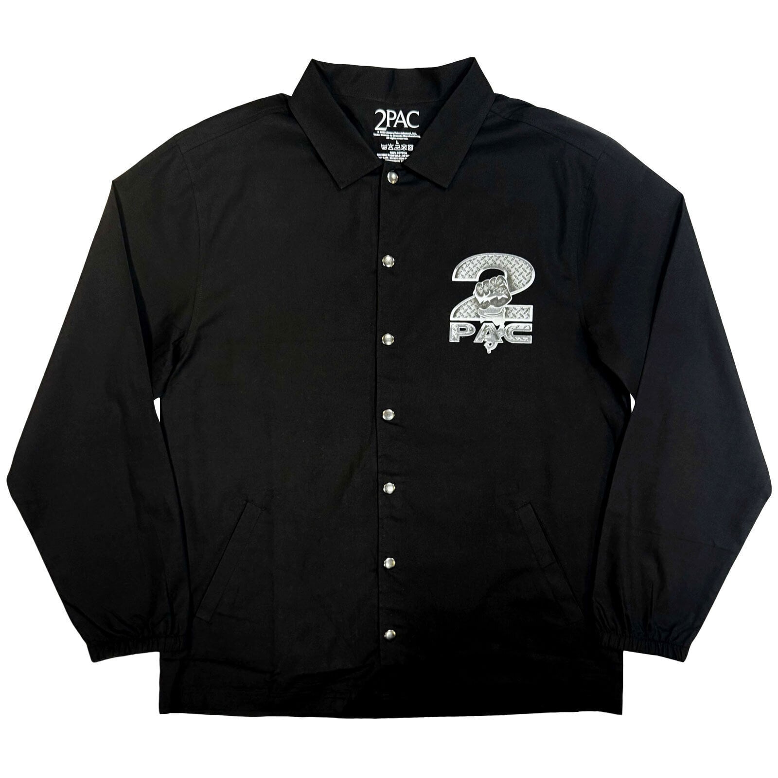 Camisa pólo 2Pac Camisa pólo Steel Logo (Back Print) Black 2XL