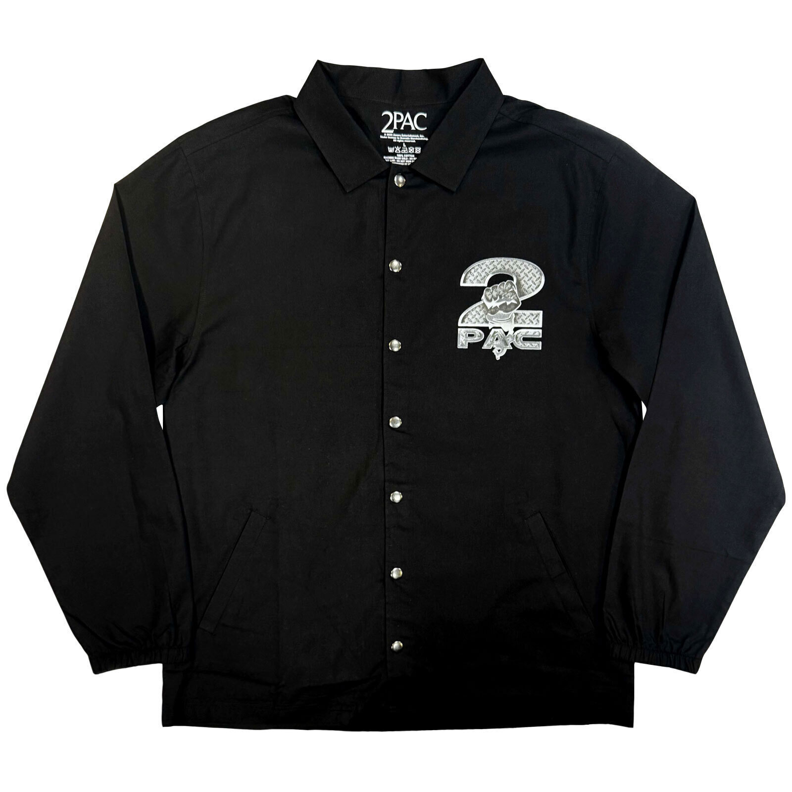 Поло тениска 2Pac Поло тениска Steel Logo (Back Print) Black XL