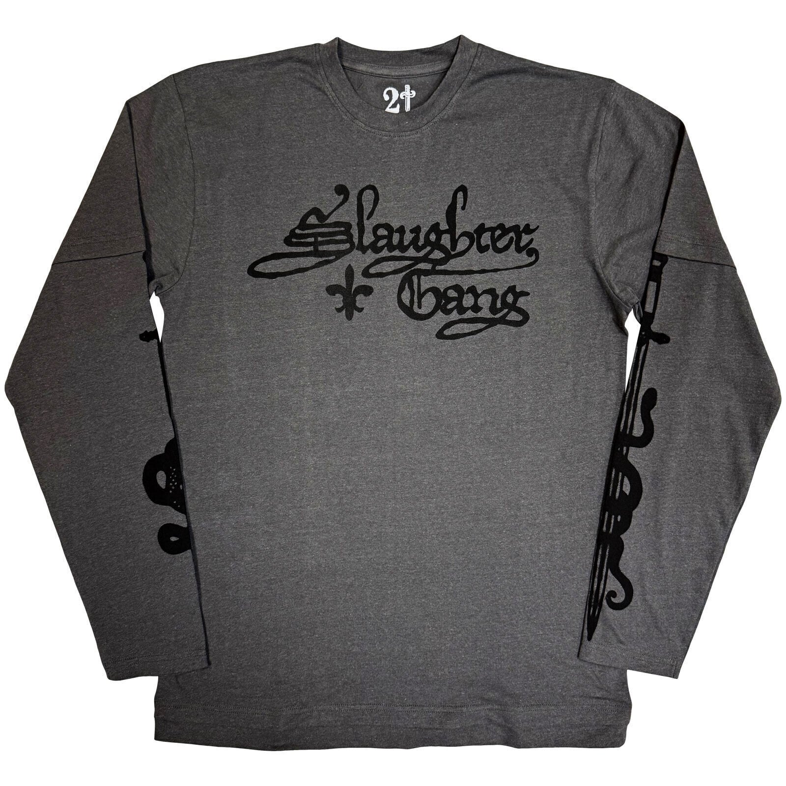T-Shirt 21 Savage Slaughter Gang (Sleeve Print) Charcoal Grey M T-Shirt