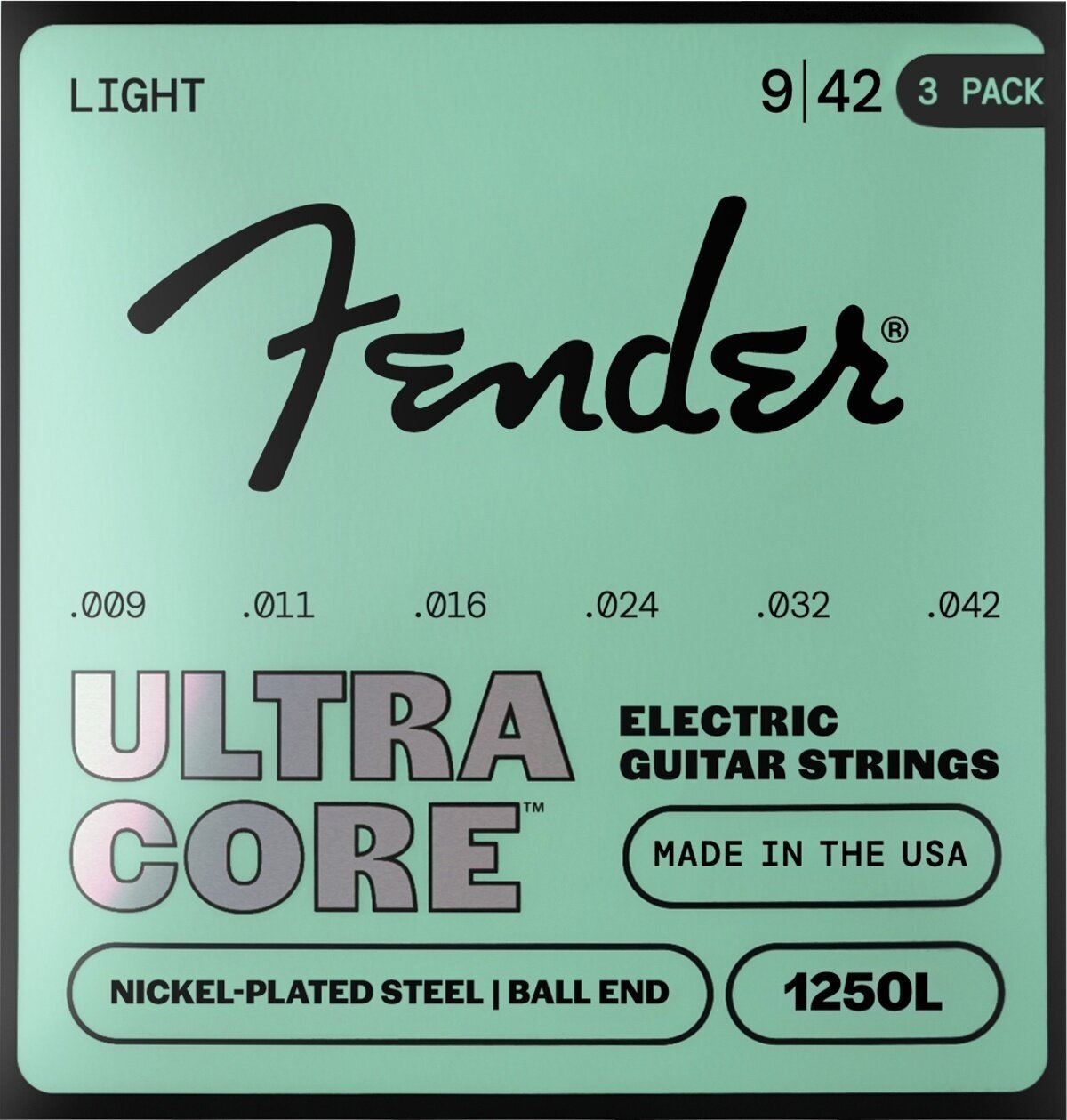 Strenge til E-guitar Fender UltraCore 1250L Gauges 9-42 3-Pack Strenge til E-guitar