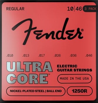 E-guitar strings Fender UltraCore 1250R 10-46 3-Pack E-guitar strings (Like new) - 1