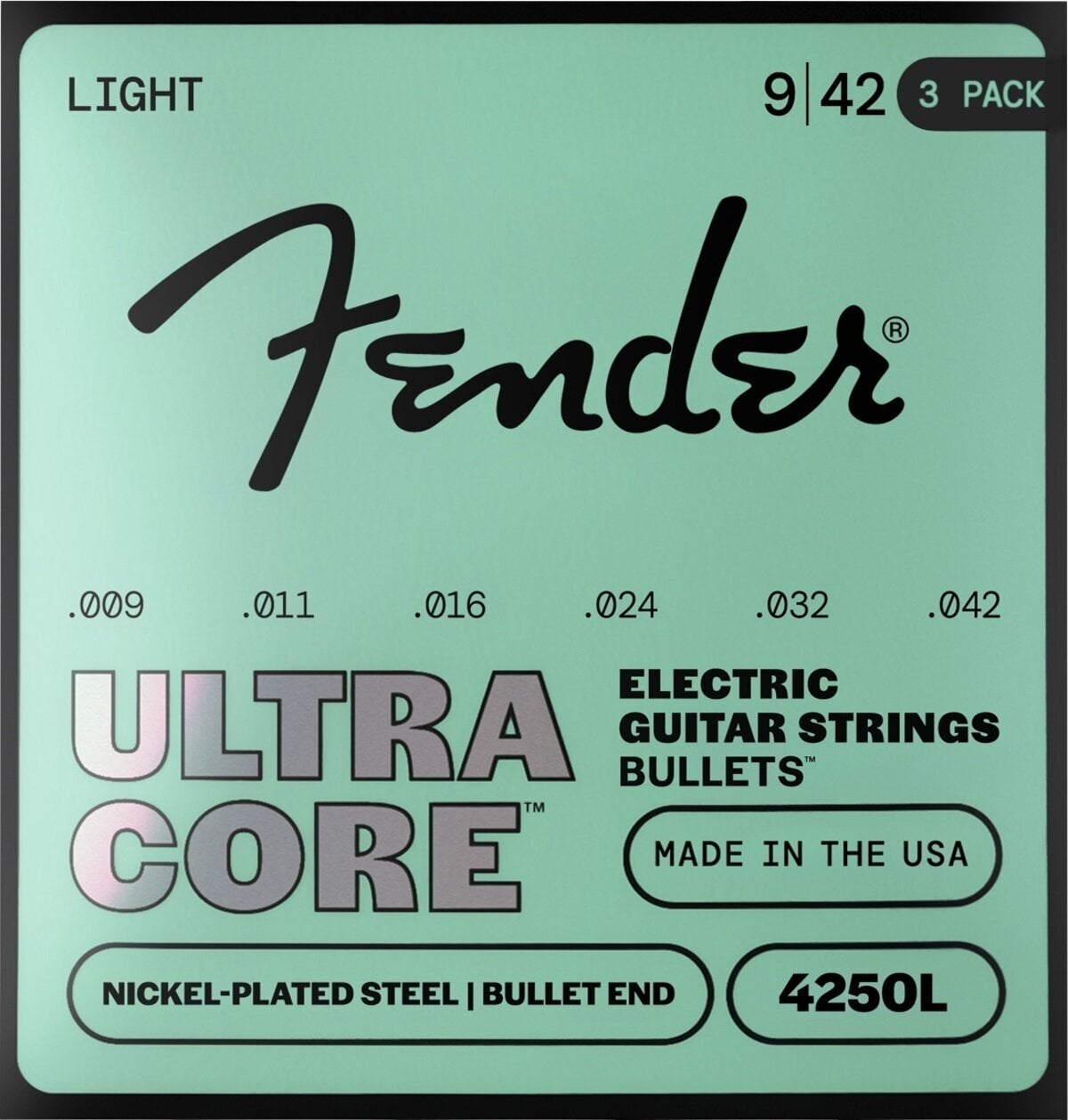 E-guitar strings Fender UltraCore 4250L Gauges 9-42 3-Pack E-guitar strings