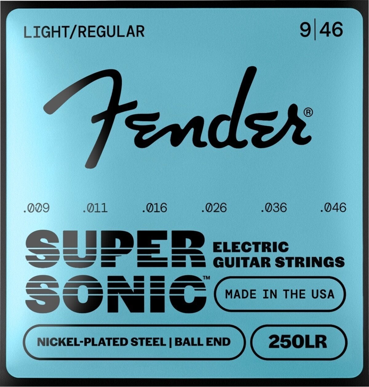 Struny pre elektrickú gitaru Fender Super Nickel Plated Steel 250LR Struny pre elektrickú gitaru