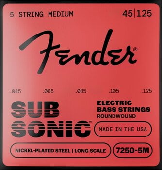 Saiten für 5-saitigen E-Bass, Saiten für 5-Saiter E-Bass Fender Super 7250 45-125 Saiten für 5-saitigen E-Bass, Saiten für 5-Saiter E-Bass - 1