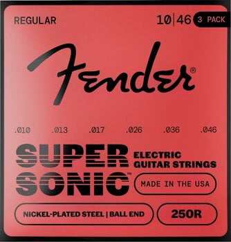 Strenge til E-guitar Fender 250R Electric Nickel Plated Steel Ball End 10-46 3 pack Strenge til E-guitar - 1
