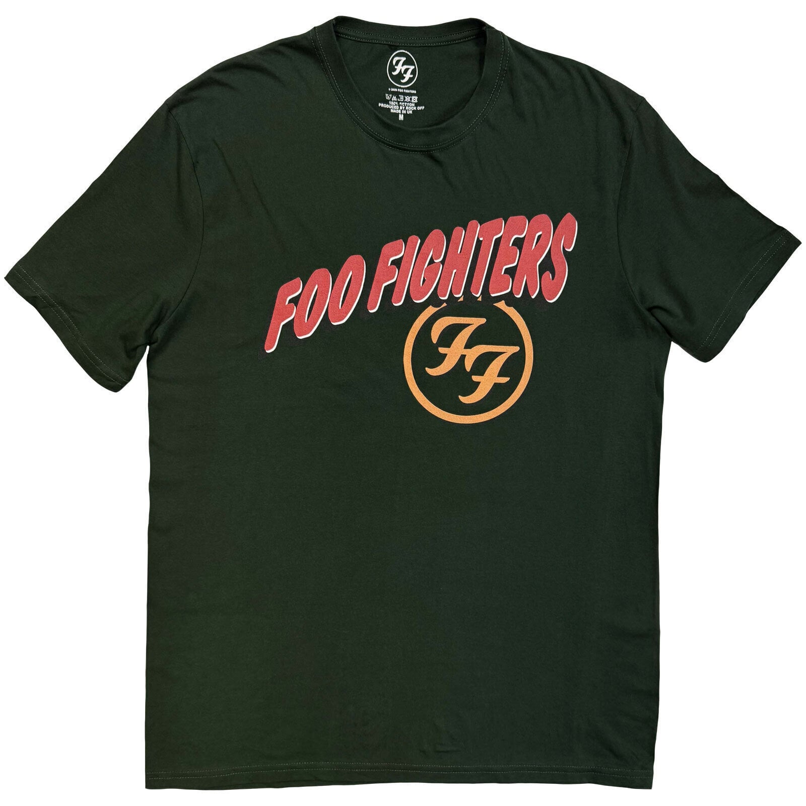 T-skjorte Foo Fighters Exhausted (Back Print) Green S T-skjorte
