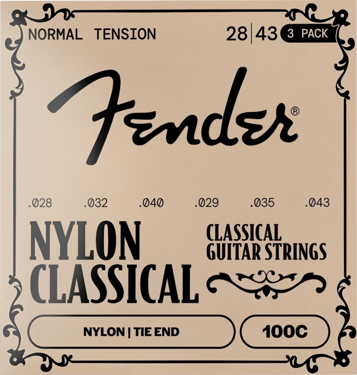 Cordes nylon Fender 100 Classical Nylon Tie End Cordes nylon (Comme neuf)