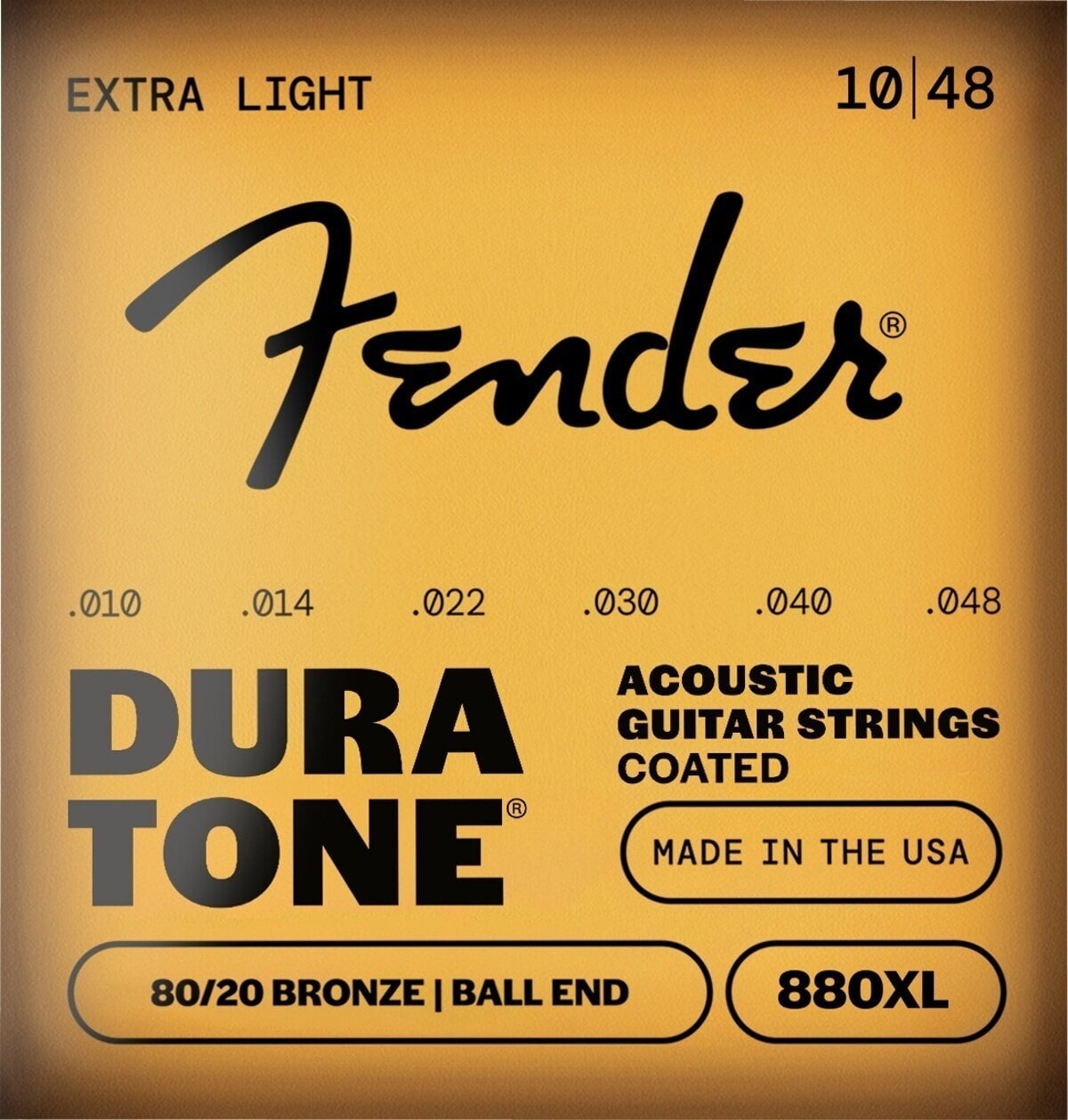 Struny pre akustickú gitaru Fender 880XL 80/20 Dura-Tone 10-48 Struny pre akustickú gitaru