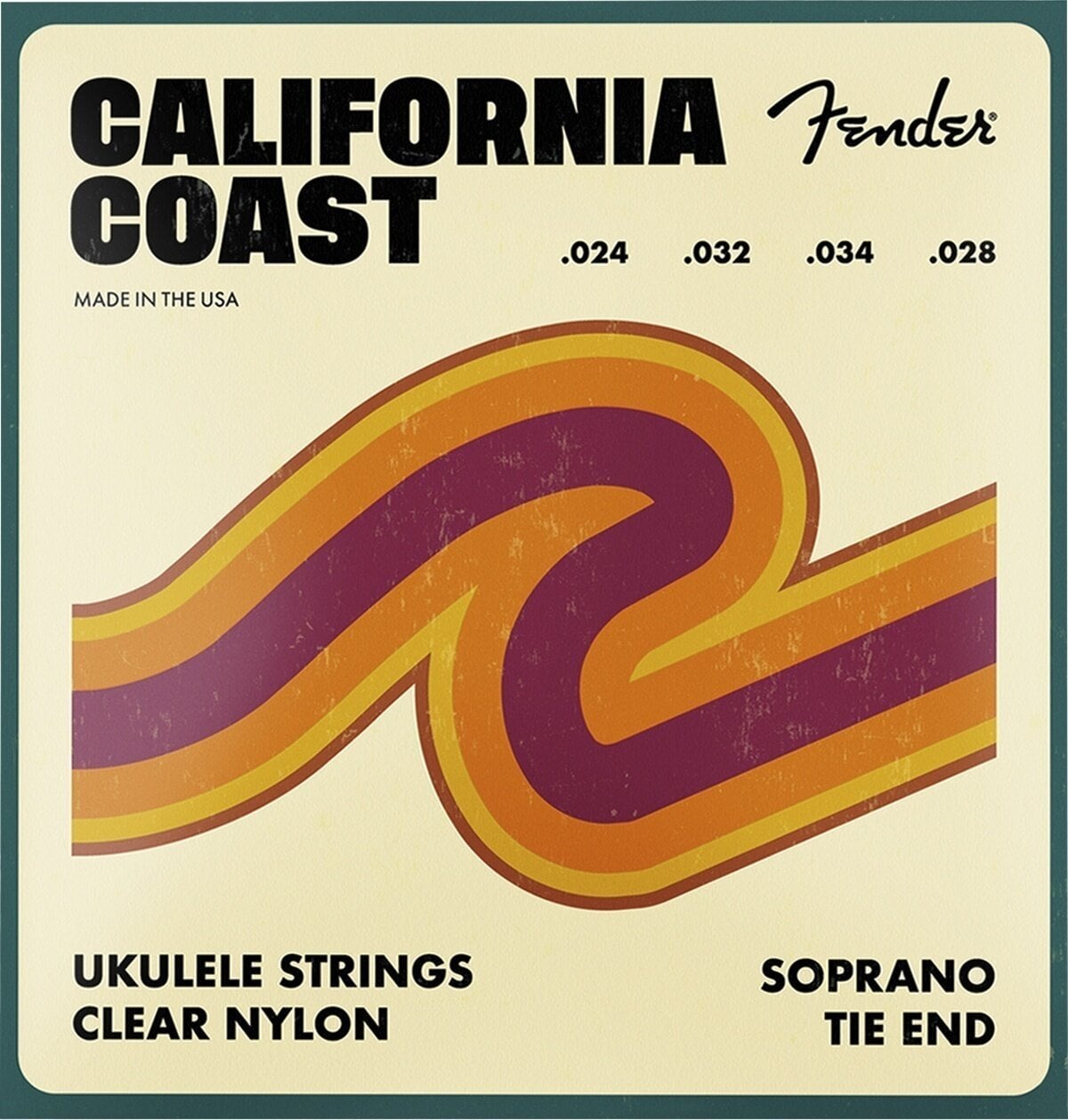Stīgas soprāna ukulelei Fender California Coast Soprano Ukulele Strings Set of Four