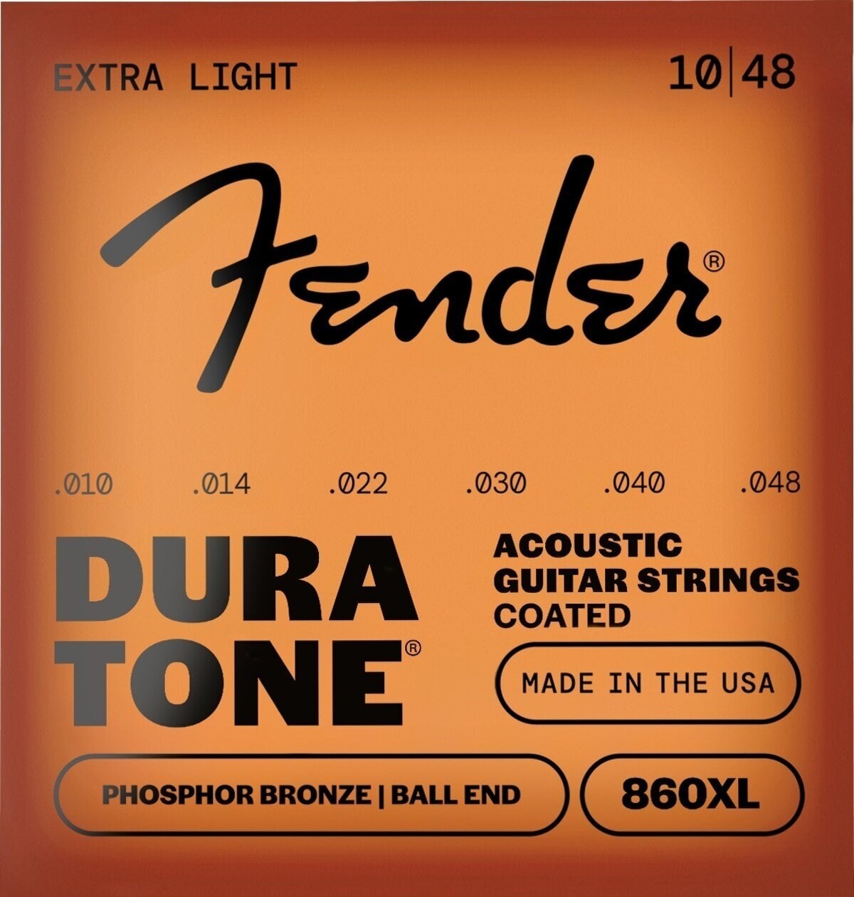Snaren voor akoestische gitaar Fender 860XL Phosphor Bronze 10-48 Snaren voor akoestische gitaar