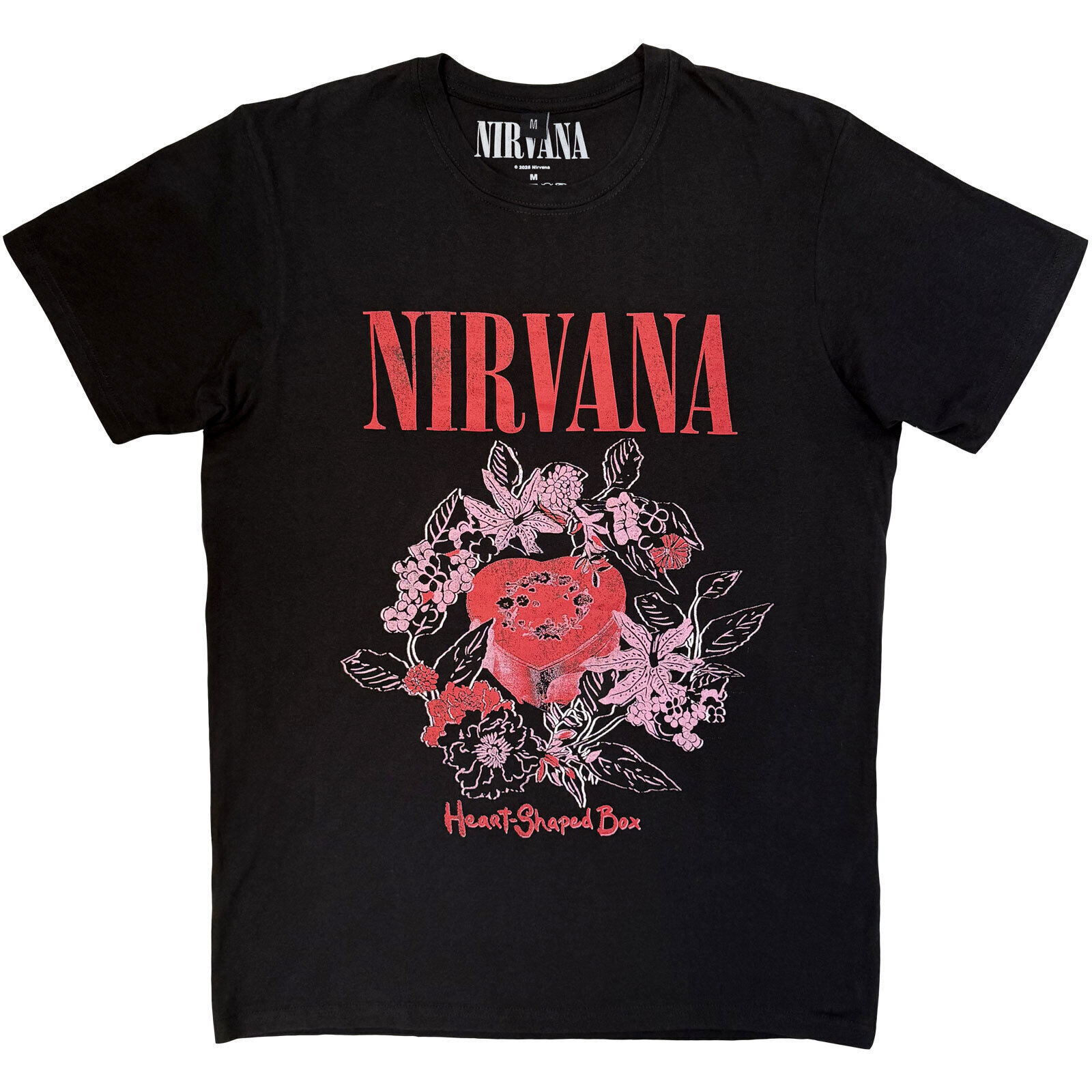T-krekls Nirvana Heart Shaped Box Black 2XL T-krekls