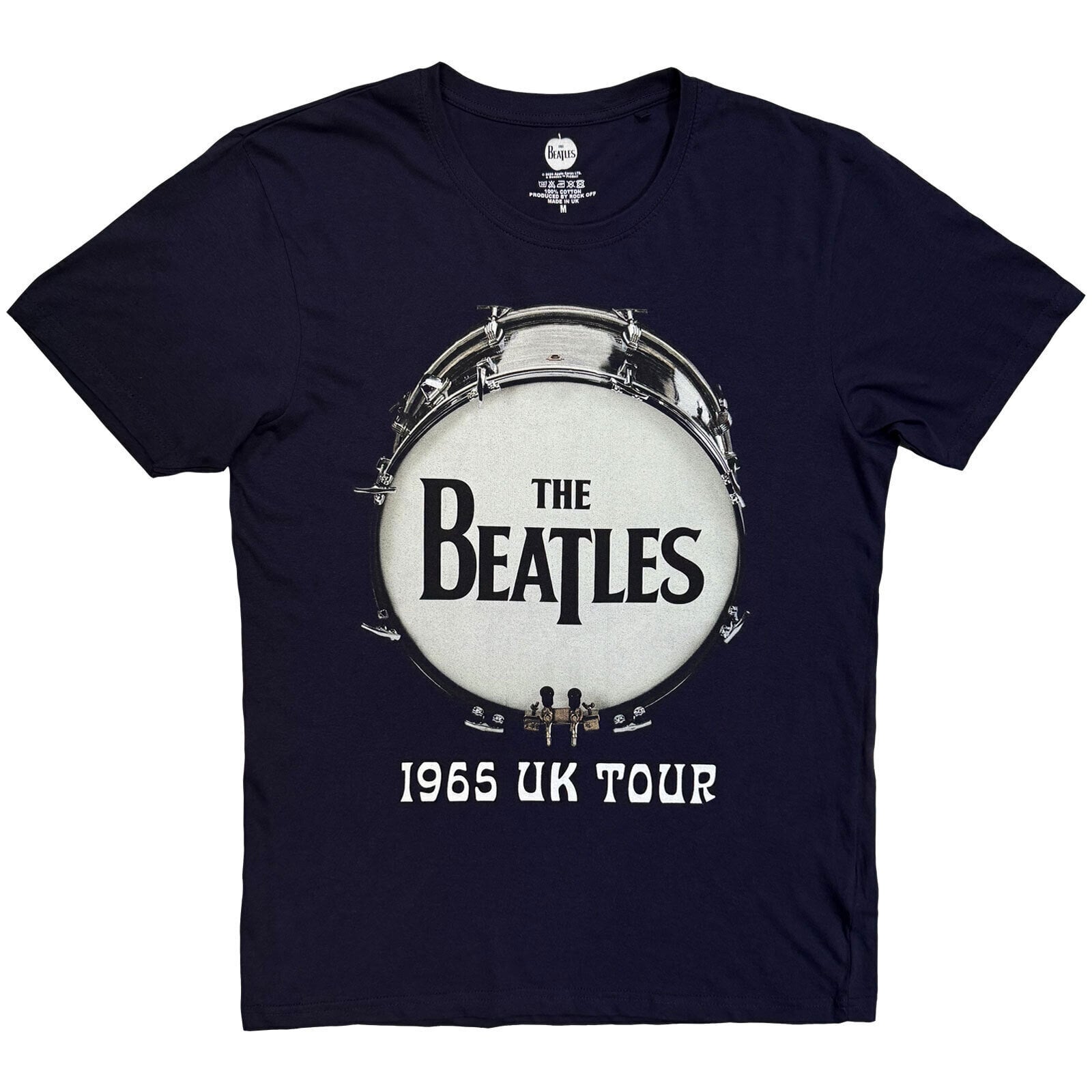 Paita The Beatles 1965 UK Tour Ringo Drum (Back Print) Navy Blue XL Paita