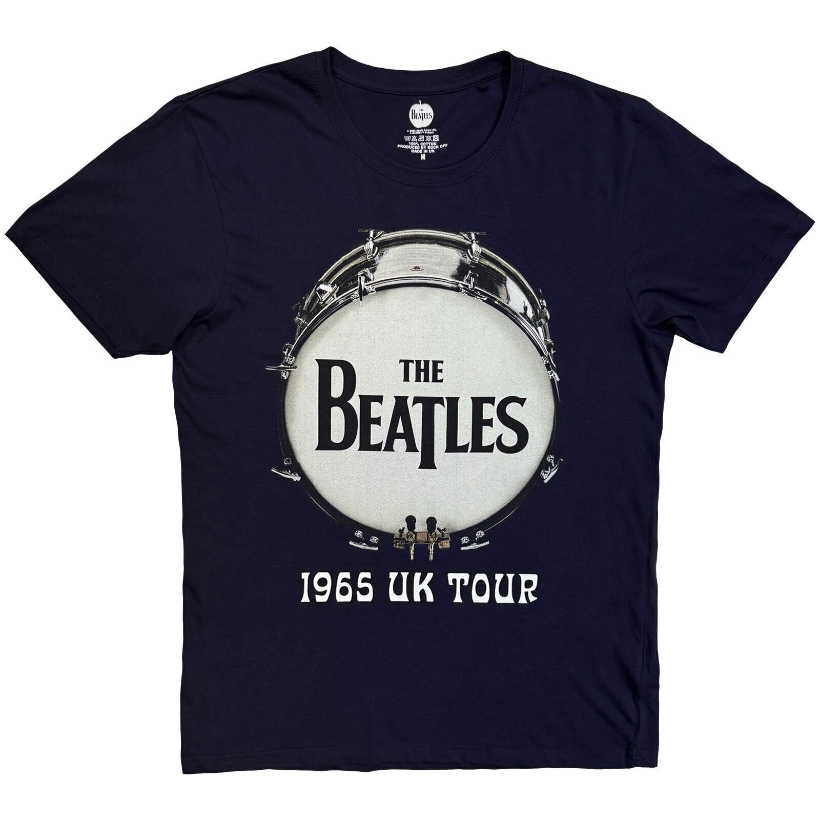 Tričko The Beatles 1965 UK Tour Ringo Drum (Back Print) Navy Blue M Tričko