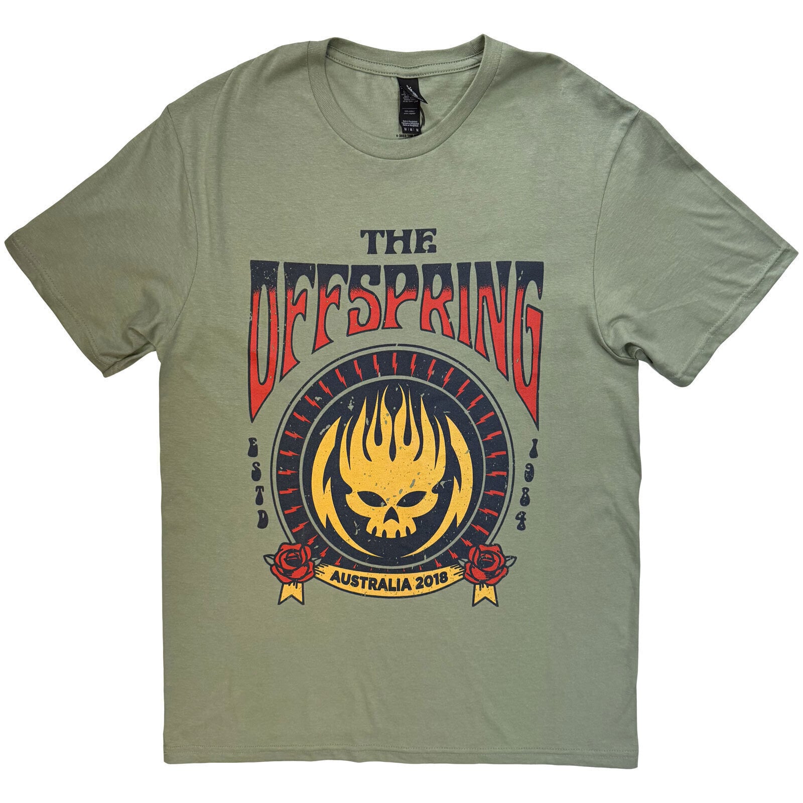 Marškinėliai The Offspring Australia 2018 Green XL Marškinėliai