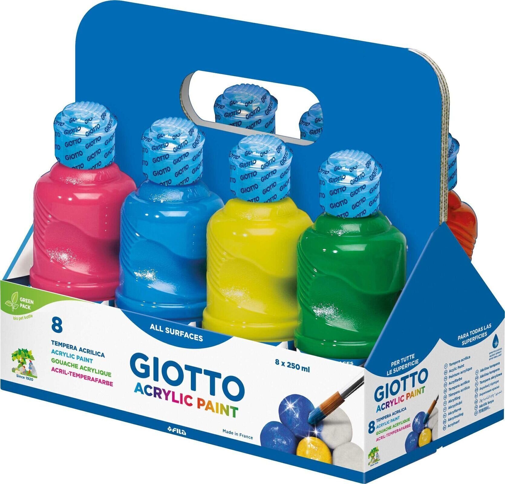 Akrila krāsa GIOTTO F53510000 Akrilinių dažų rinkinys Mix 8 × 250 ml 8 Gab.