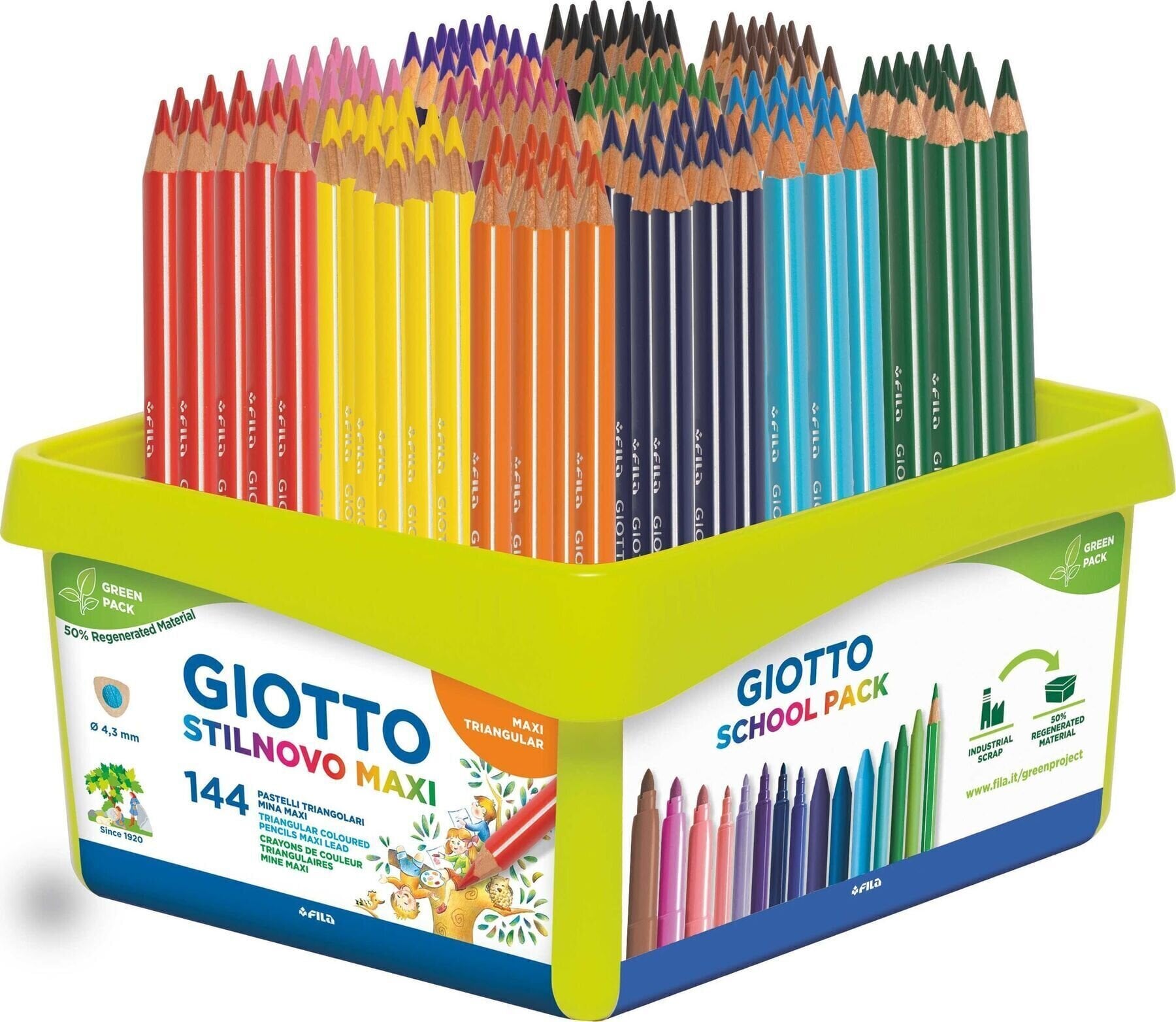 Krāsu zīmulis GIOTTO Stilnovo Maxi Spalvotų pieštukų rinkinys Mix 144 pcs