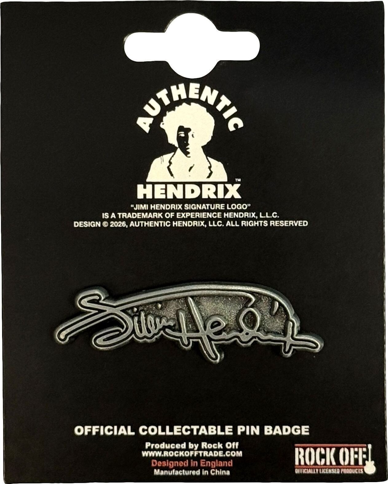 Antsiuvas / ženklelis Jimi Hendrix Signature Logo Ženklelis