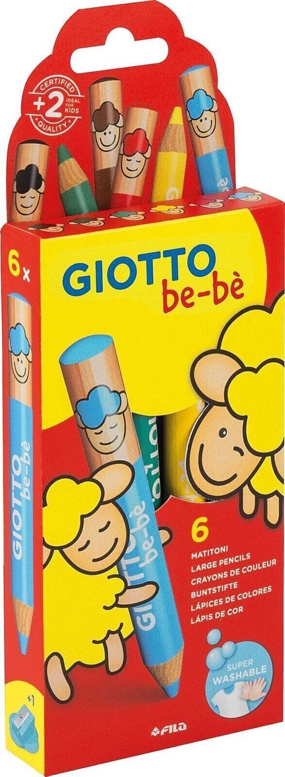 Krāsu zīmulis GIOTTO Be-Bé Spalvotų pieštukų rinkinys Mix 6 Gab.