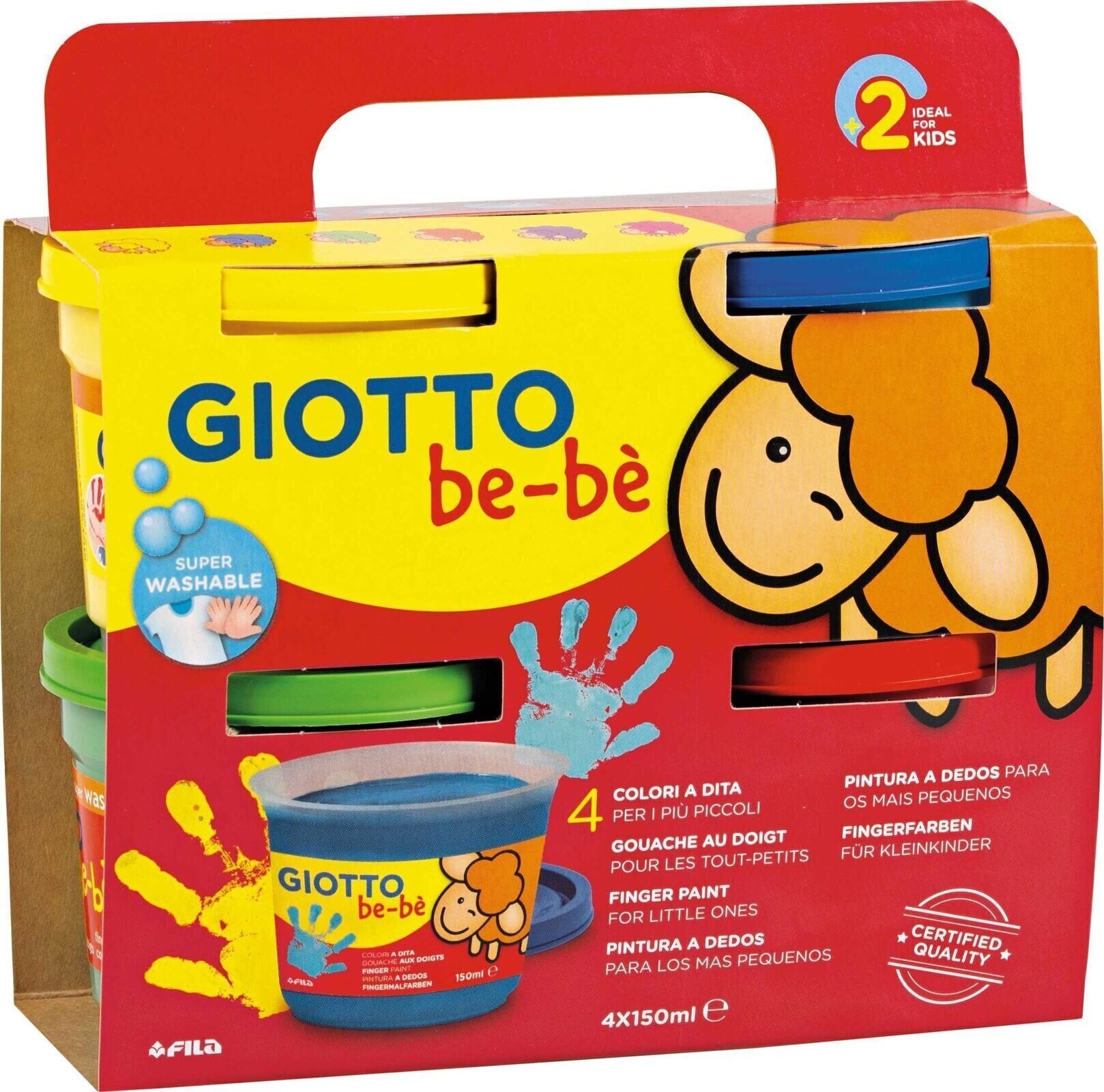 Boja prsta GIOTTO Be-Bé Set boja za prste Miješati 4 x 150 ml 4