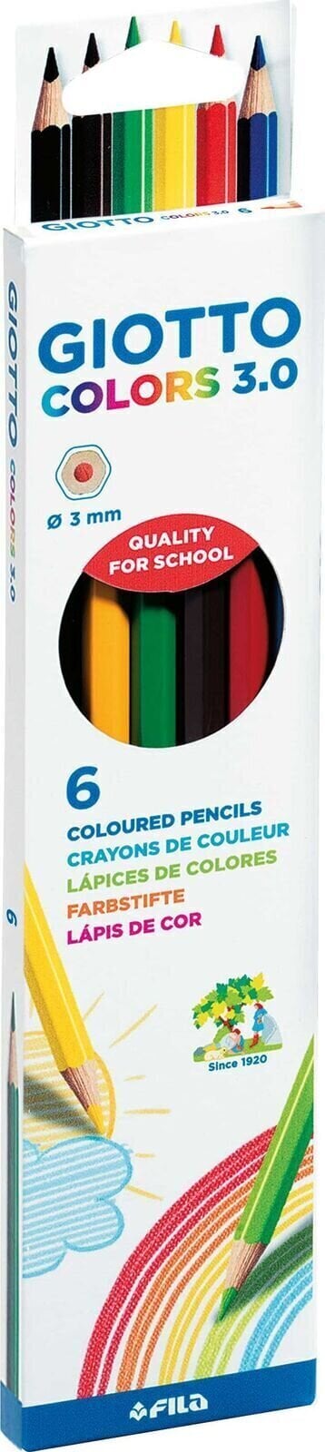 Krāsu zīmulis GIOTTO Colors 3.0 Spalvotų pieštukų rinkinys Mix 6 Gab.