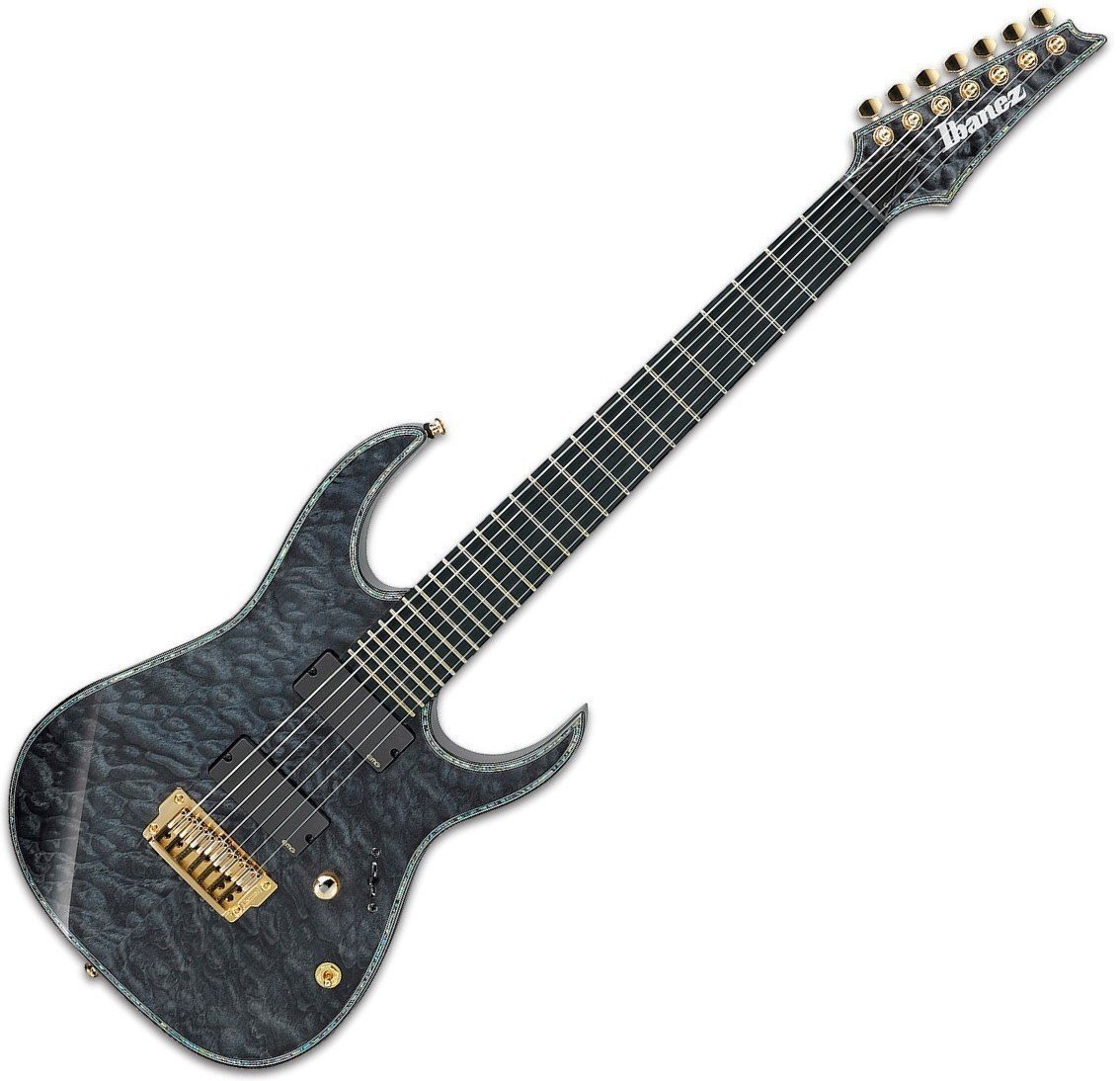 Guitarra eléctrica de 7 cuerdas Ibanez RGIX27FEQM Iron Label Transparent Grey