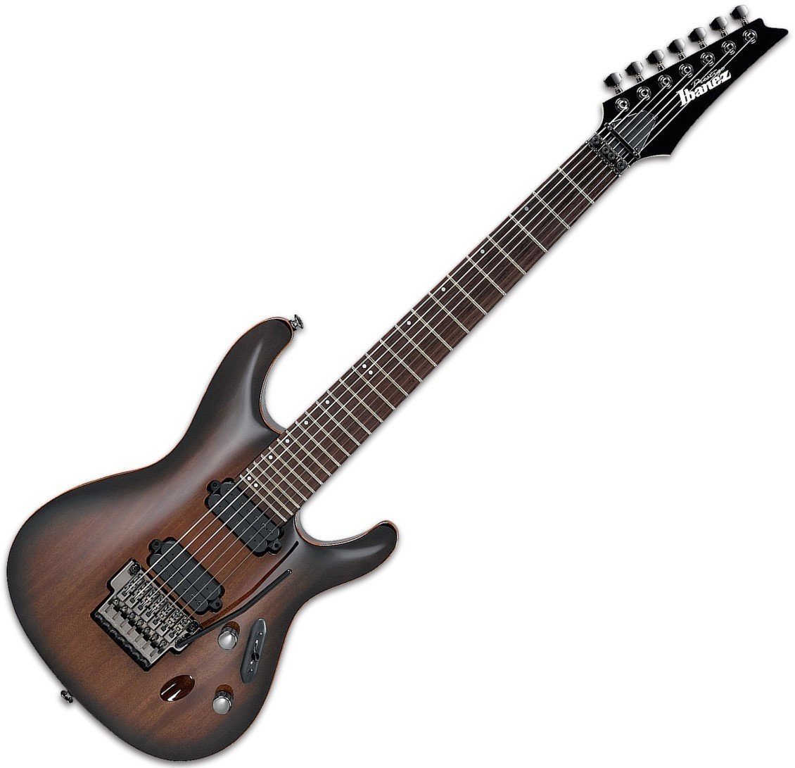 7-string Electric Guitar Ibanez S5527 Prestige Transparent Black Sunburst
