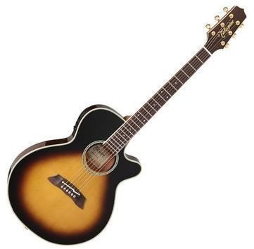 Jumbo elektro-akoestische gitaar Takamine TSP138C-TBS Tobacco Sunburst