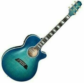 Jumbo elektro-akoestische gitaar Takamine TSP178AC-SBB See Thru Blue Burst - 1