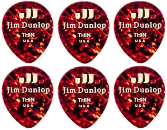 Médiators Dunlop 485R-05TH Celluloid Teardrop 6 Médiators