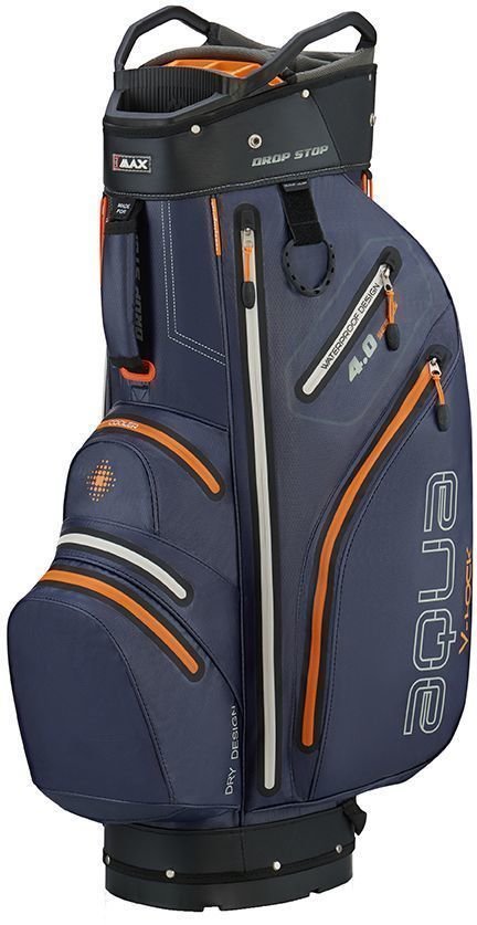 Borsa da golf Cart Bag Big Max Aqua V-4 Steel Blue/Black/Orange Borsa da golf Cart Bag