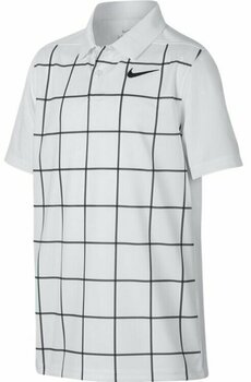 Chemise polo Nike Dri-Fit Grid Printed Polo Golf Garçon White/Black XL - 1