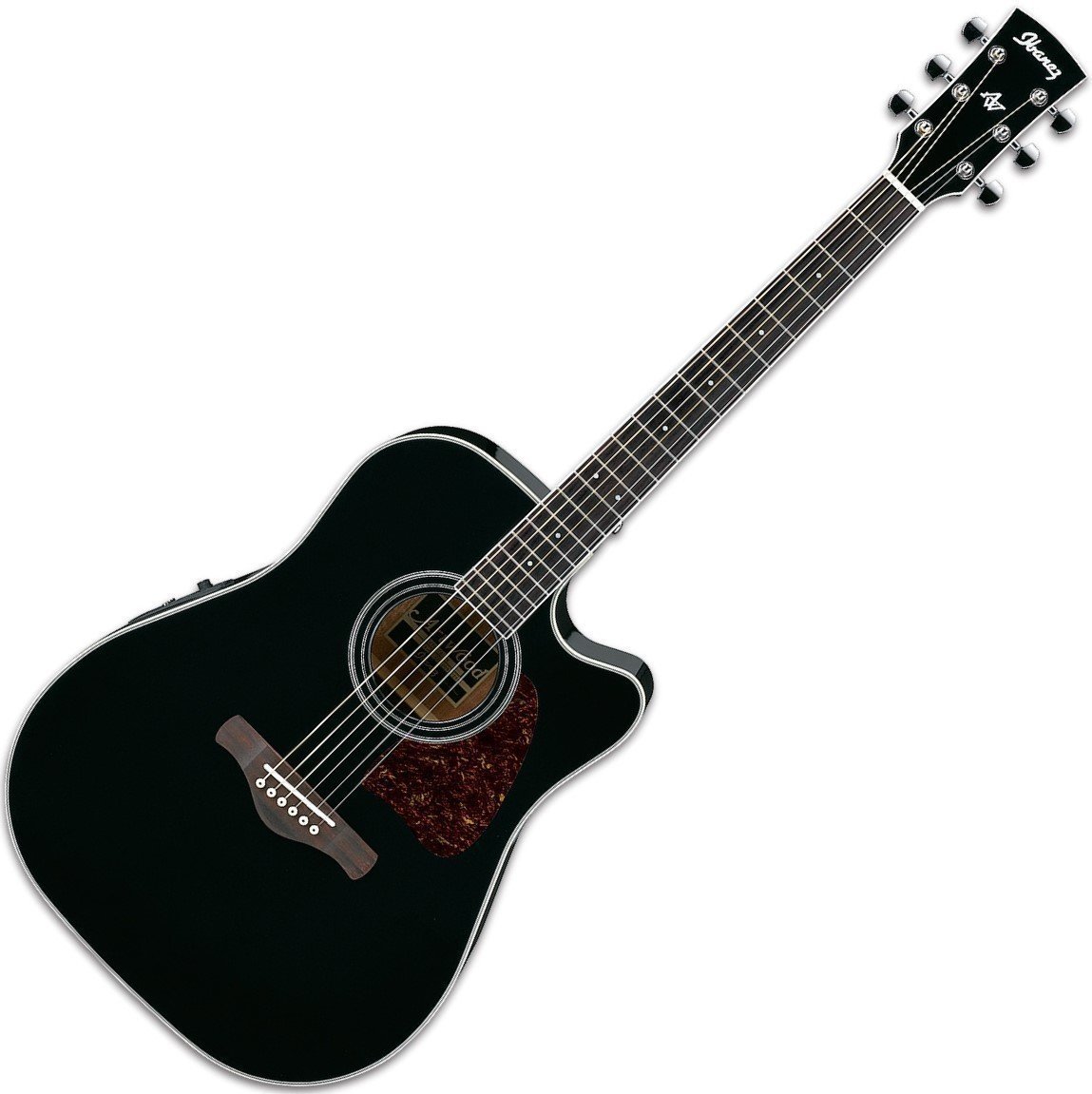 Akoestische gitaar Ibanez AW70ECE Artwood Dreadnought Black High Gloss