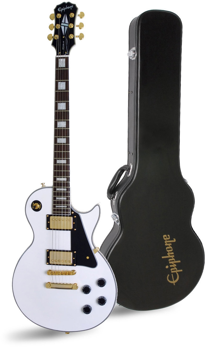 E-Gitarre Epiphone Les Paul CUSTOM PRO AW SET Alpine White