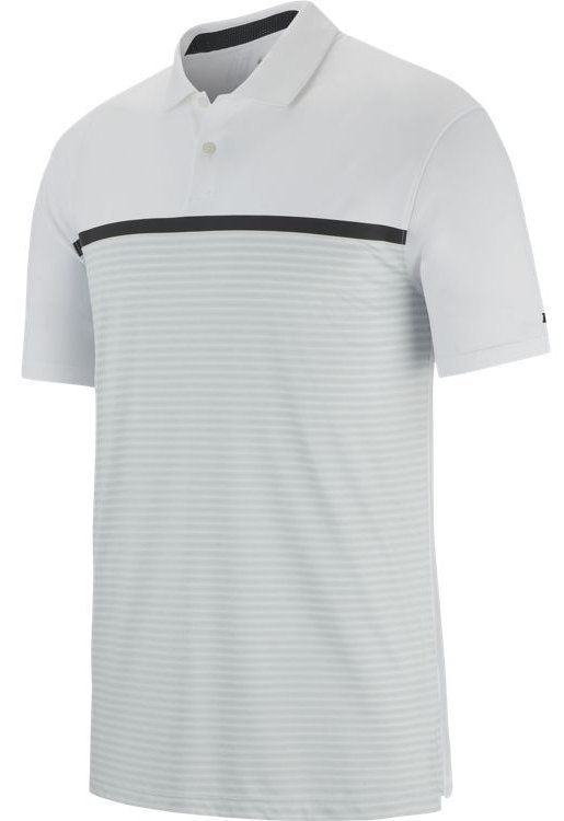 Polo Shirt Nike Tiger Woods Vapor Striped Mens Polo Shirt White/Pure Platinum XL