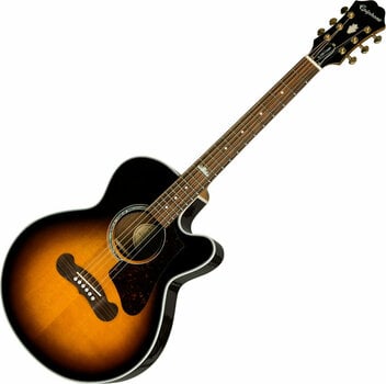 Jumbo elektro-akoestische gitaar Epiphone EJ-200SCE Coupe Vintage Sunburst - 1