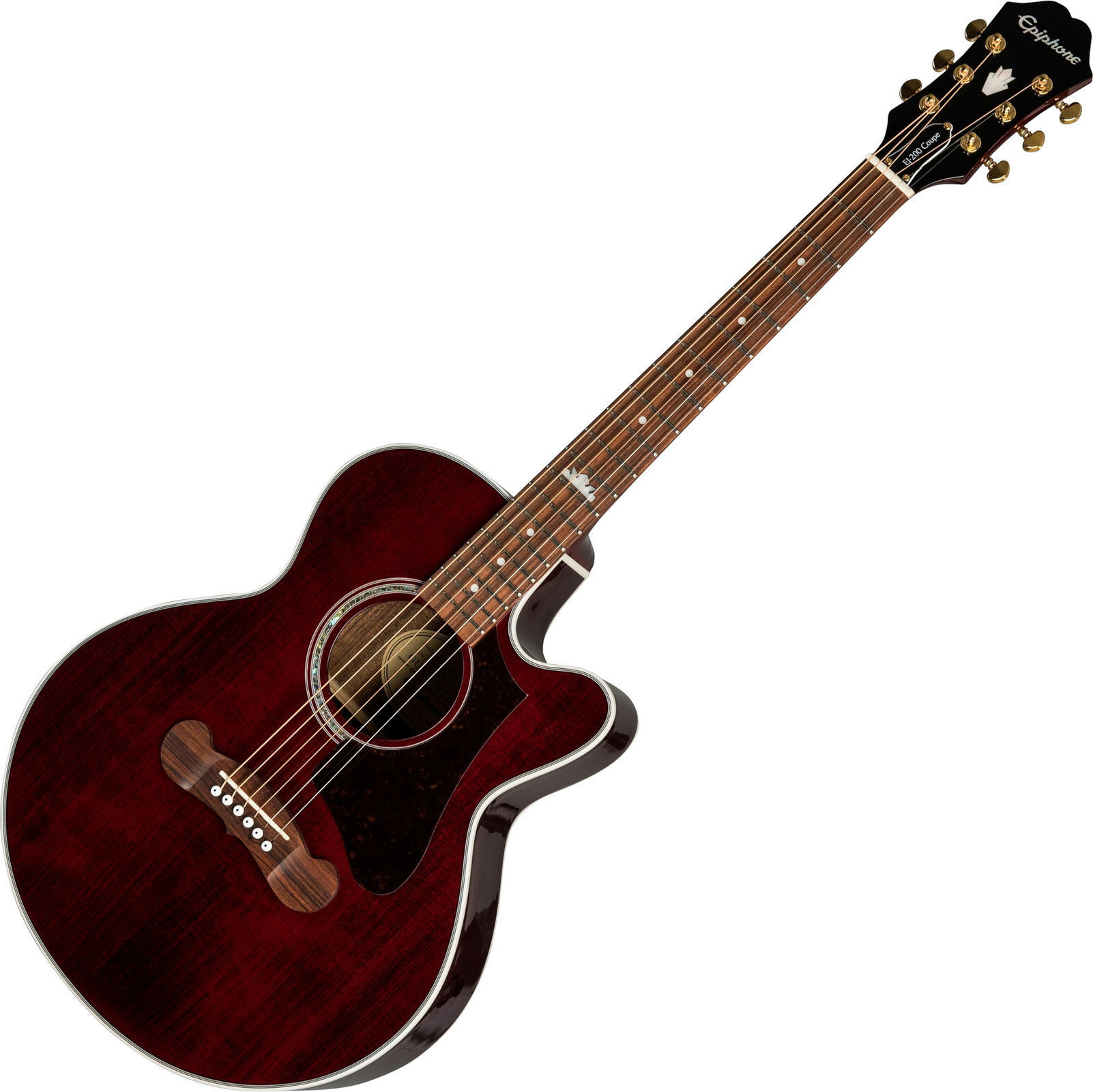 Guitare Jumbo acoustique-électrique Epiphone EJ-200SCE Coupe Wine Red
